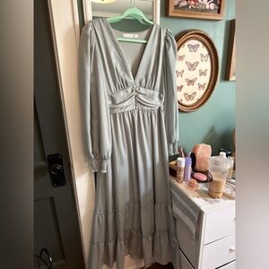 Elegant light green/blue Maxi Dress